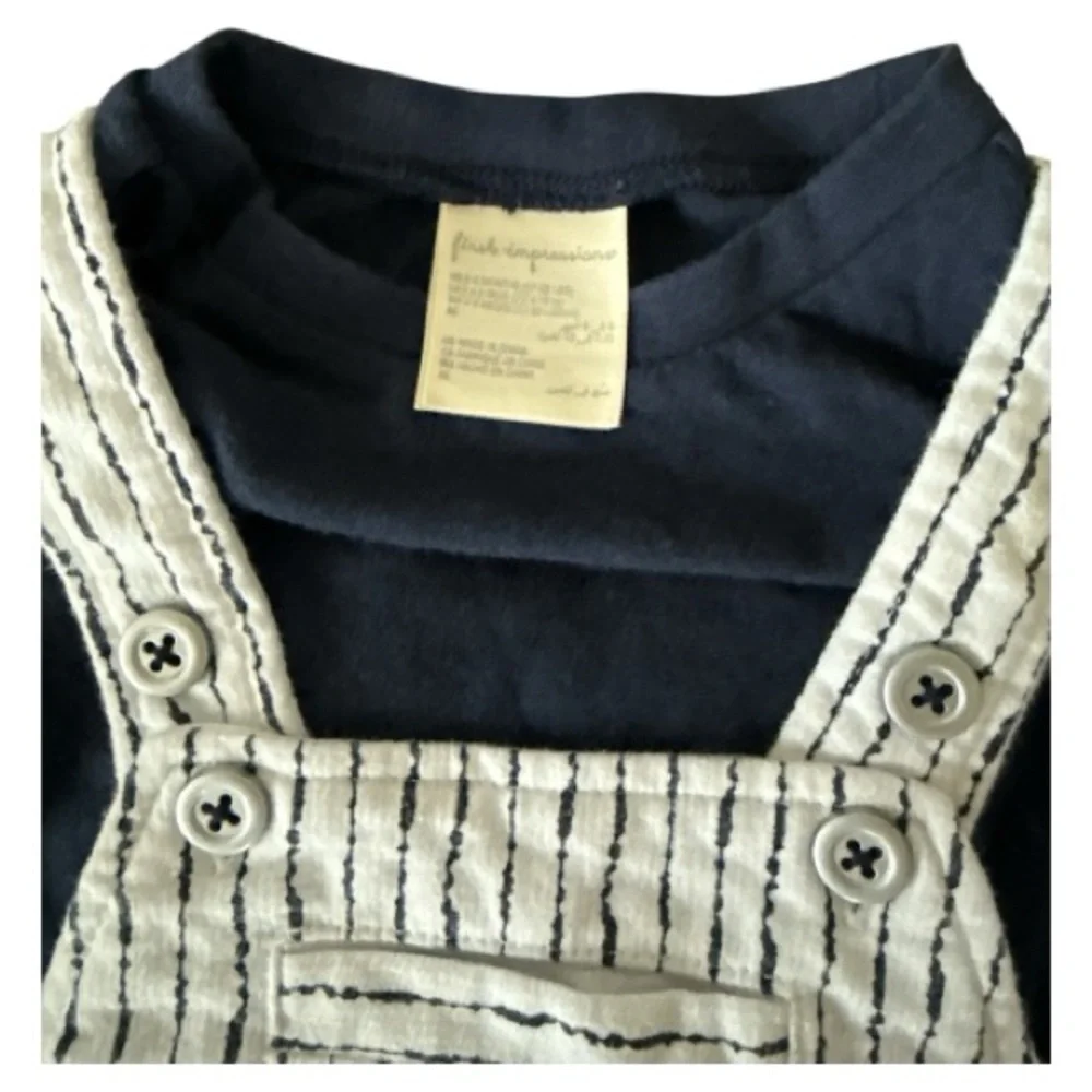 First Impressions baby boy overall outfit set 6-9 months - Picture 2 of 4